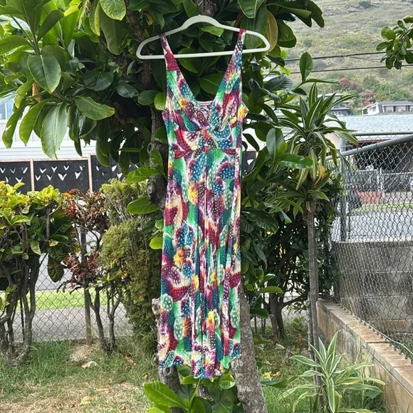 Jams World Knee Length Dress RN 40179 SHASTA Feather Print Size M - Picture 9 of 12